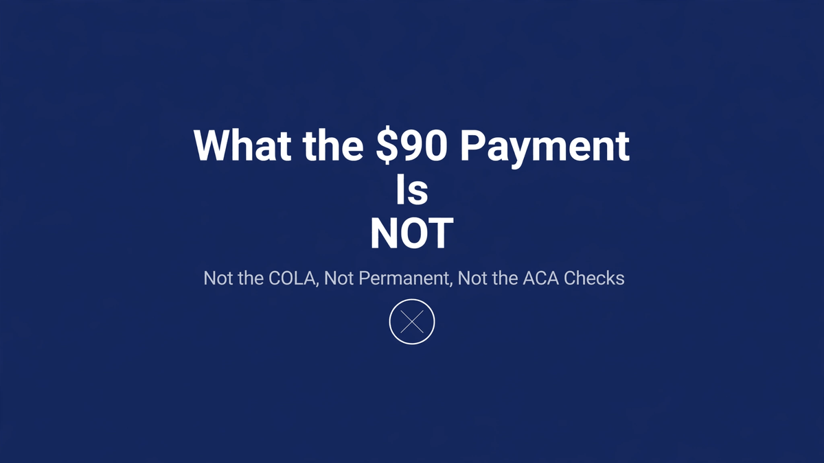 What the $90 Payment Is NOT: Not the COLA, Not Permanent, Not the ACA Checks